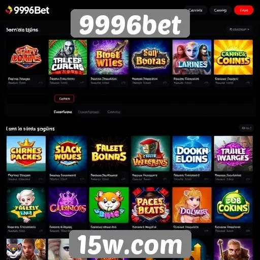 Variedade de jogos disponíveis na 9996bet